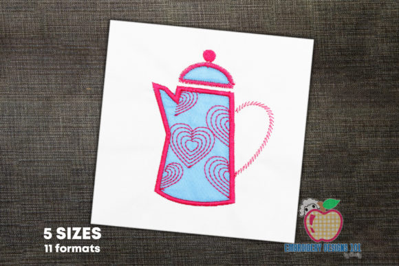 Beautiful Pink Coffee Pot Applique – A Seasonal Embroidery Review