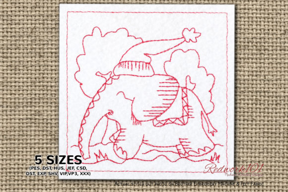 Christmas Baby Elephant Redwork: Boutique Apparel Review