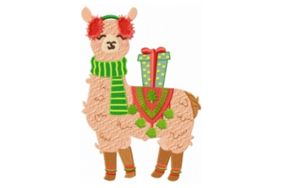 Christmas Llama with Poncho: A Smart Embroidery Design for Small Shops